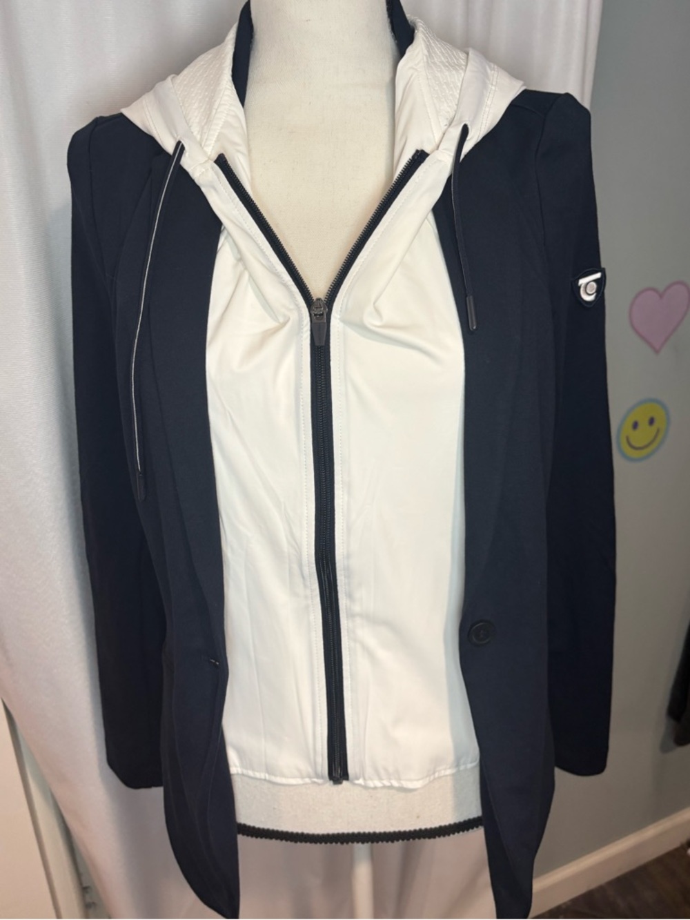 Tretorn x Anthropologie Navy Blazer Jacket XS Twofer Sporty Classic NWT $159